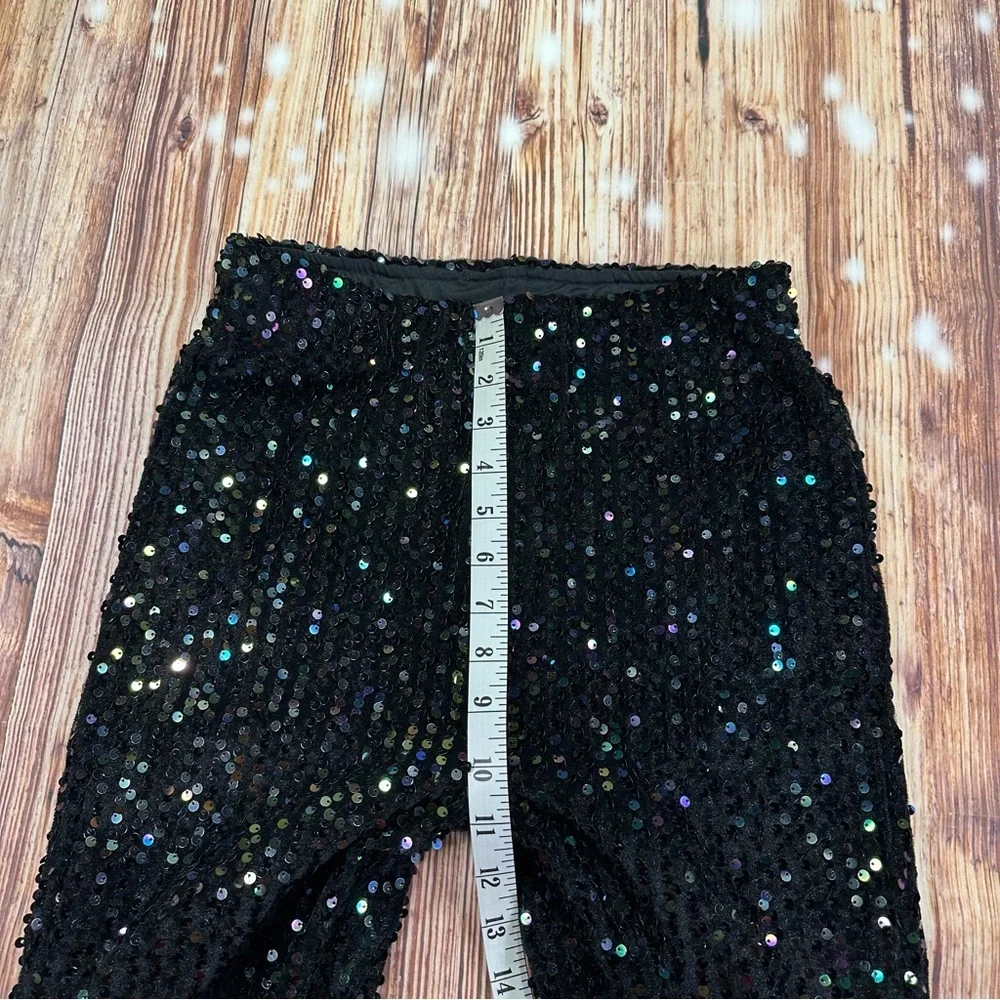NWT Free People Sequin Slim Pull On Flare Pants Size XS